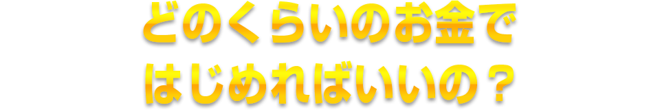 どのくらいのお金ではじめればいいの？