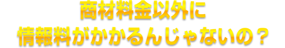 商材料金以外に情報料がかかるんじゃないの？